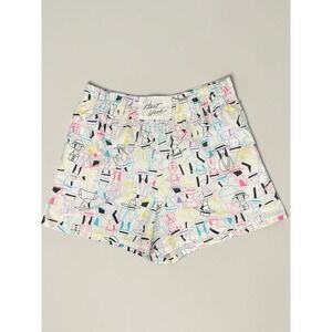 90s Vintage Heat Wave Novelty Print Shorts Size L White Multicolor Retro Summer